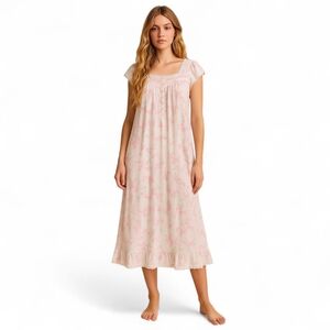 Eileen West Ballet Nightgown Cotton Modal Knit Ruffle Hem Cottagecore XL
